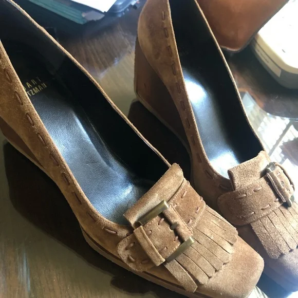 Stuart Weitzman Brown suede wedges - Picture 3 of 9